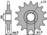 PBR WYPRZEDAZ ZĘBATKA PRZEDNIA 2086 17 18NC TDM 850 (96-98) (ŁAŃC. 525) (214217) (MADE IN ITALY)