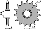 PBR WYPRZEDAZ ZĘBATKA PRZEDNIA 2097 14 18NC MV AUGUSTA 750 F4 (ŁAŃC. 520) (MADE IN ITALY)