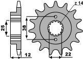 PBR WYPRZEDAZ ZĘBATKA PRZEDNIA 2104 15 18NC CAGIVA 900 00-01 (ŁAŃC. 525) (MADE IN ITALY)