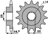 PBR PROMOCJA ZĘBATKA PRZEDNIA 2114 15 18NC DUCATI 749/848/998/1000 (JTF741.15) (ŁAŃC. 525) (MADE IN ITALY)