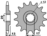 PBR WYPRZEDAZ ZĘBATKA PRZEDNIA 2123 13 18NC TM125MX'05-'11 / TM125SMM BLACK DREAM'08-'09(ŁAŃC.520) (MADE IN ITALY)