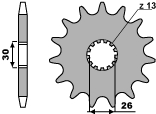 PBR WYPRZEDAZ ZĘBATKA PRZEDNIA 2130 17 18NC TRIUMPH 800/865 (ŁAŃC. 525) (MADE IN ITALY)
