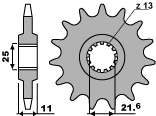 PBR WYPRZEDAZ ZĘBATKA PRZEDNIA 2142 16 18NC (ŁAŃC. 525) (MADE IN ITALY)