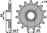 PBR WYPRZEDAZ ZĘBATKA PRZEDNIA 2145 16 18NC APRILIA 450/550 RSV,SXV (ŁAŃC. 520) (MADE IN ITALY)