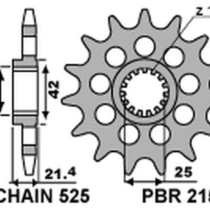 PBR PROMOCJA ZĘBATKA PRZEDNIA 2150 16 18NC APRILIA 750/1200 (ŁAŃC. 525) (JTF709.16) (MADE IN ITALY)