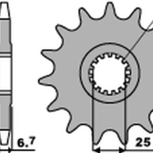 PBR WYPRZEDAZ ZĘBATKA PRZEDNIA 2168 15 18NC YAMAHA YFZ 450/YFM 700 RAPTOR '06-'20 (JTF1592.15) (ŁAŃC. 520) (STD.+1) (MADE IN ITALY)