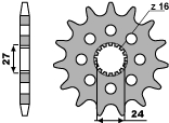 PBR WYPRZEDAZ ZĘBATKA PRZEDNIA 2190 17 18NC SUZUKI GSXR 1000 09-13 (ŁAŃC. 530) (MADE IN ITALY)