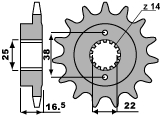PBR WYPRZEDAZ ZĘBATKA PRZEDNIA 2205 15 18NC DUCATI 1000 MONSTER S2R 06-08 (JTF741.15) (ŁAŃC. 525) (MADE IN ITALY)