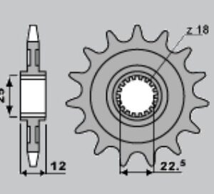 PBR PROMOCJA ZĘBATKA PRZEDNIA 2266 11 GASGAS 280/300 TXT PRO '04-'15 (MADE IN ITALY)