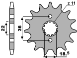 PBR WYPRZEDAZ ZĘBATKA PRZEDNIA 2506 13 18NC HONDA NX 250 (88-93) (STOSOWAĆ 2067 13) (ŁAŃC. 520) (MADE IN ITALY)