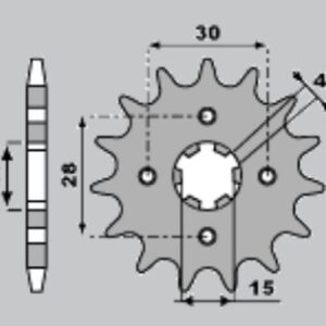 PBR WYPRZEDAZ ZĘBATKA PRZEDNIA 255 13 18NC NSR 50 (89-93) (ŁAŃC. 420) (MADE IN ITALY)