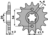 PBR PROMOCJA ZĘBATKA PRZEDNIA 266 13 18NC (ŁAŃC. 520) (MADE IN ITALY)