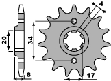PBR WYPRZEDAZ ZĘBATKA PRZEDNIA 267 14 18NC CB 250/ XL 350 R (ŁAŃC. 520) (MADE IN ITALY)