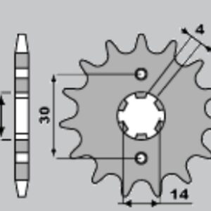 PBR WYPRZEDAZ ZĘBATKA PRZEDNIA 270 16 18NC KAWASAKI KLX 110, SUZUKI DRZ 110 (ŁAŃC. 420) (MADE IN ITALY)