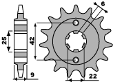 PBR WYPRZEDAZ ZĘBATKA PRZEDNIA 276 15 18NC HONDA CB 250 81-83, CM 250 82-84 (ŁAŃC. 520) (MADE IN ITALY)