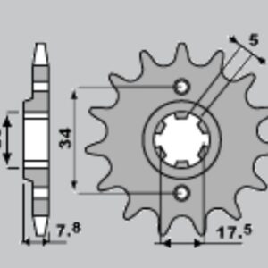 PBR WYPRZEDAZ ZĘBATKA PRZEDNIA 279 13 18NC (ŁAŃC. 520) (MADE IN ITALY)