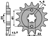 PBR WYPRZEDAZ ZĘBATKA PRZEDNIA 293 16 18NC HONDA VT 600C (88-89) (JTF293.16) (ŁAŃC. 525) (MADE IN ITALY)
