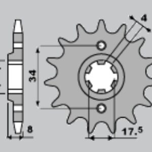 PBR WYPRZEDAZ ZĘBATKA PRZEDNIA 328 13 18NC HONDA NSR 125 89-93 (ŁAŃC. 520) (MADE IN ITALY)