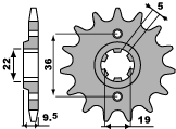 PBR WYPRZEDAZ ZĘBATKA PRZEDNIA 337 14 18NC HONDA CR 250 (82-85) (JTF337.14) (ŁAŃC. 520) (MADE IN ITALY)