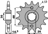 PBR PROMOCJA ZĘBATKA PRZEDNIA 339 14 18NC (ŁAŃC. 530) (MADE IN ITALY)