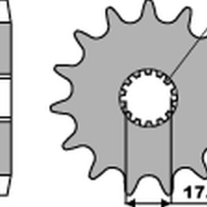 PBR PROMOCJA ZĘBATKA PRZEDNIA 440 14 18NC YAMAHA YZ 125 '87-'04 (JTF564.14) (ŁAŃC. 520) (STD.+1) (MADE IN ITALY)