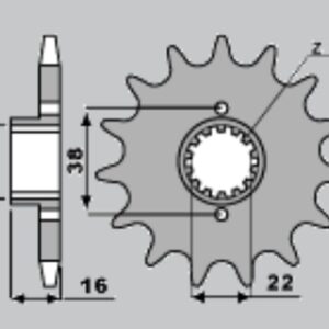 PBR PROMOCJA ZĘBATKA PRZEDNIA 490 15 18NC (ŁAŃC. 520) (MADE IN ITALY)