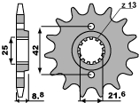 PBR PROMOCJA ZĘBATKA PRZEDNIA 523 14 18NC KAWASAKI EL 250 (88-04) KLX 250 06-10 (JTF516.14) (ŁAŃC. 520) (MADE IN ITALY)
