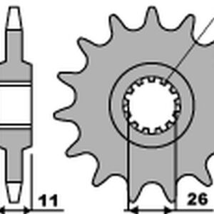 PBR PROMOCJA ZĘBATKA PRZEDNIA 579 18 18NC YAMAHA FZ1 '01-'15, YZF-R1 '98-'14, XJR 1200/1300 '95-'17, FJ 1100/1200 '84-'96 (JTF579.18) (ŁAŃC. 530) (STD.+1) (MADE IN ITALY)
