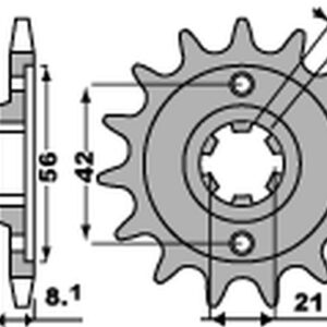 PBR WYPRZEDAZ ZĘBATKA PRZEDNIA 581 13 18NC YAMAHA TT 350 '86-'99 (JTF575.13) (ŁAŃC. 520) (STD.-1) (MADE IN ITALY)