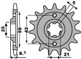 PBR PROMOCJA ZĘBATKA PRZEDNIA 581 14 18NC YAMAHA TT 350`86-99 (ŁAŃC. 520) (MADE IN ITALY)