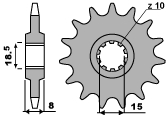 PBR PROMOCJA ZĘBATKA PRZEDNIA 599 14 18NC (ŁAŃC. 415) (MADE IN ITALY)