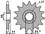 PBR PROMOCJA ZĘBATKA PRZEDNIA 727 16 18NC (ŁAŃC. 520) (MADE IN ITALY)