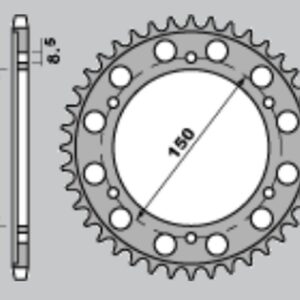 PBR PROMOCJA ZĘBATKA TYLNA 298 40 C45 HONDA NS 400R '85-'88, VFR 400R '86 (JTR298.40)* (ŁAŃC. 530) (MADE IN ITALY)