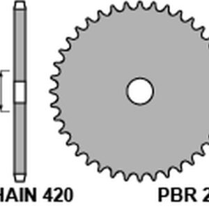 PBR PROMOCJA ZĘBATKA TYLNA 2S 46 L (ŁAŃC. 420) (MADE IN ITALY)