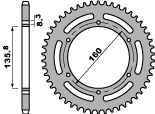 PBR PROMOCJA ZĘBATKA TYLNA 3552 42 C45 GILERA 250 87-88, BETA 240 82-91 (ŁAŃC. 520) (JTR5.42) (MADE IN ITALY)