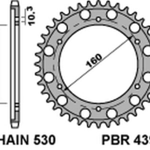 PBR PROMOCJA ZĘBATKA TYLNA 4399 44 C45 CBR 900 RR`00-03, CBR 1000RR`06-15 (JTR1306.44) (ŁAŃC. 530) (+2) (MADE IN ITALY)