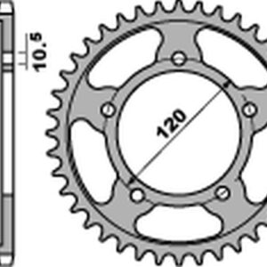 PBR PROMOCJA ZĘBATKA TYLNA 4447 42 C45 APRILIA RSV 4RF '15-'17, RSV4 RR '16-'17, TUONO 1000/1100 '06-'15 (JTR713.42) (ŁAŃC.525) (STD.) (MADE IN ITALY)