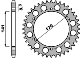 PBR PROMOCJA ZĘBATKA TYLNA 4554 43 C45 BMW F 800 GS 08-09 (+1) ( ZASTĄPIONA PRZEZ 4550 43) (ŁAŃC. 525) (MADE IN ITALY)