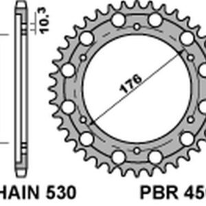 PBR WYPRZEDAZ ZĘBATKA TYLNA 4562 45 C45 HONDA CB 1000R '08-'18 (JTR1340.45) (ŁAŃC.530) (SDT.+1) (MADE IN ITALY)