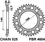 PBR PROMOCJA ZĘBATKA TYLNA 4604 42 C45 HUSQVARNA NUDA 900R 12 (ŁAŃC. 525) (MADE IN ITALY)