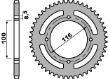 PBR PROMOCJA ZĘBATKA TYLNA 467M 54 C45 (ŁAŃC. 428) (MADE IN ITALY)
