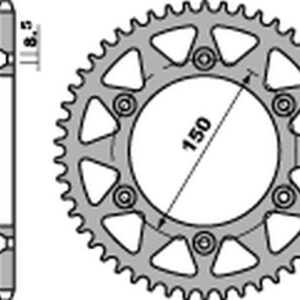 PBR PROMOCJA ZĘBATKA TYLNA ALUMINIOWA (ERGAL) 489 47 C45 KAWASAKI KX/ KXF (ŁAŃC. 520) (MADE IN ITALY)