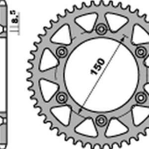 PBR PROMOCJA ZĘBATKA TYLNA 489 54 C45 KAWASAKI KX/KXF 125/250 '84-'20, KDX 200/220/250 '84-'06 (JTR489.54) (ŁAŃC. 520) (MADE IN ITALY)