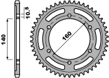 PBR PROMOCJA ZĘBATKA TYLNA 502 45 C45 KAWASAKI ZZR 1100 (90-01), ZRX 1100 (ŁAŃC. 530) (JTR502.45) (MADE IN ITALY)