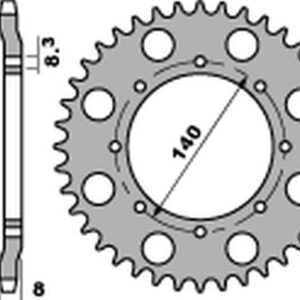 PBR PROMOCJA ZĘBATKA TYLNA 506 46 C45 KAWASAKI KLR 600 '84-'90 (JTR477.46) (ŁAŃC. 520) (STD.+3) (MADE IN ITALY)