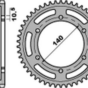 PBR PROMOCJA ZĘBATKA TYLNA 5301 47 C45 KAWASAKI ZX-6R '95-'97, W 650 '00-'06, SUZUKI GSX-R 600 '97-'00 (JTR498.47) (ŁAŃC.525) (MADE IN ITALY)