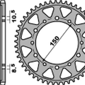 PBR PROMOCJA ZĘBATKA TYLNA 860 49 C45 YAMAHA FZS 600 FAZER/YZF THUNDERCAT '96-'03, GTS 1000 '93-'01, XJR 1200/1300, FJ 1100/1200 (JTR859.49) (ŁAŃC. 530) (MADE IN ITALY)