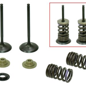 PSYCHIC ZAWORY SSĄCE (KOMPLET 2 SZT. ZAWORÓW ZE SPRĘŻYNAMI I PODKŁADKAMI) KAWASAKI KXF 250 '07-'08 STALOWE (MX-09552I) (30,97X4,48X79,13MM)