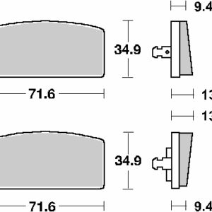 SBS KLOCKI HAMULCOWE KH22 STREET STANDART CERAMIC KOLOR CZARNY PASUJE DO: BMW R75,R90,R100, PRZÓD