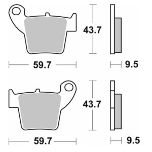 SBS KLOCKI HAMULCOWE NOWOŚĆ KH346 OFF-ROAD CARBON PASUJE DO: HONDA CR/CRF TYŁ